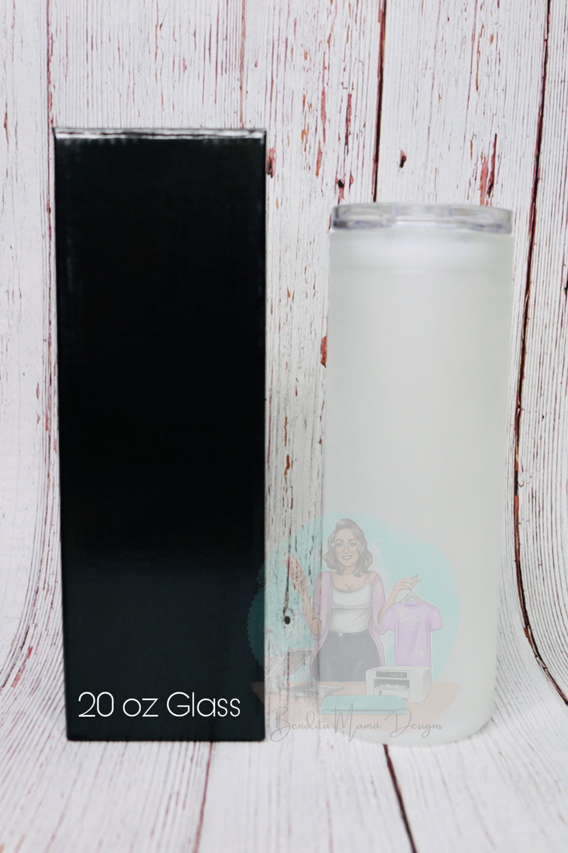 20 oz. Frosted glass tumbler and charcuterie board (in store)